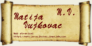 Matija Vujkovac vizit kartica